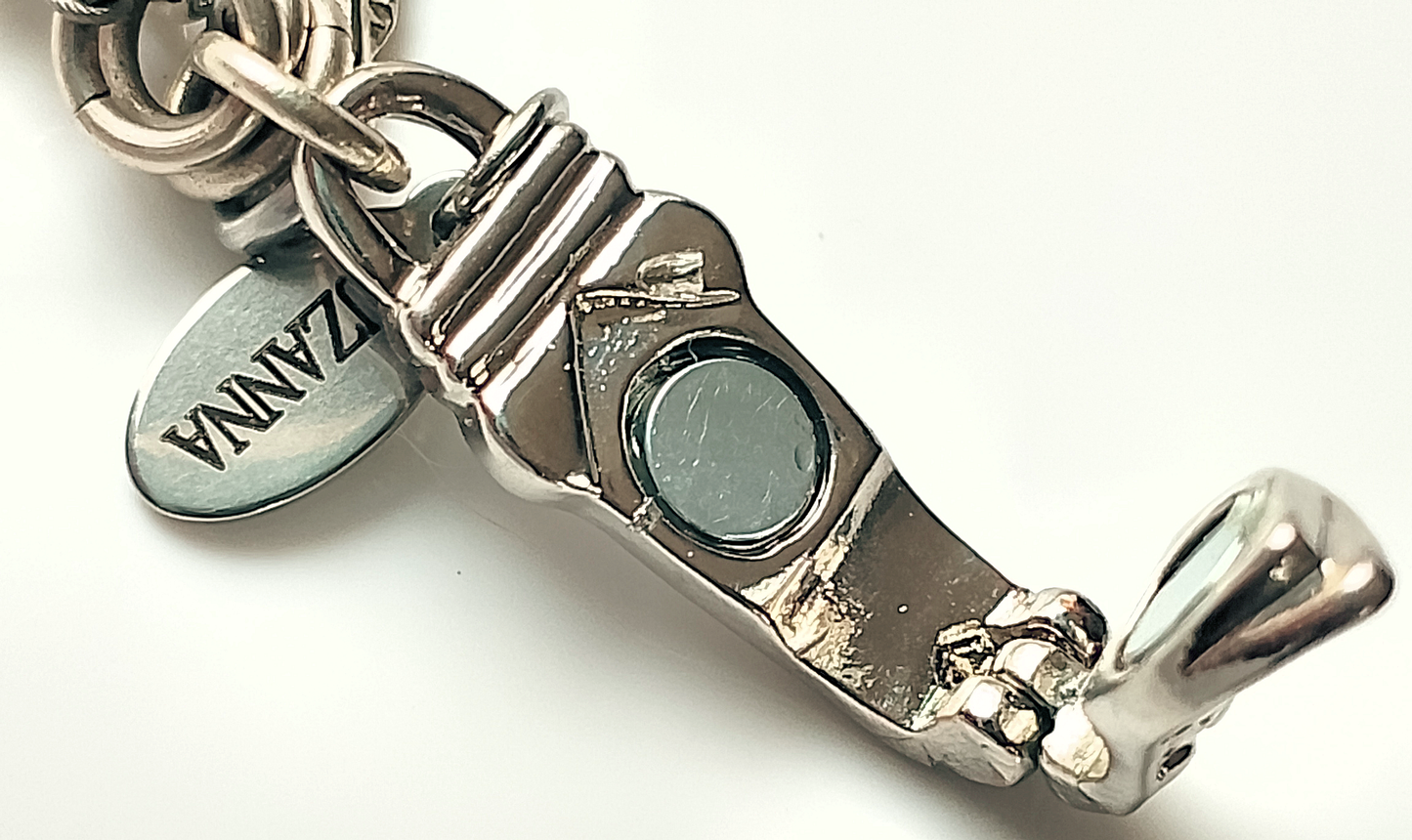 Faceted Labradorite, Silver Druk Czech Glass Beads. Silver Chain & Sterling Silver beads Three-Strand Bracelet