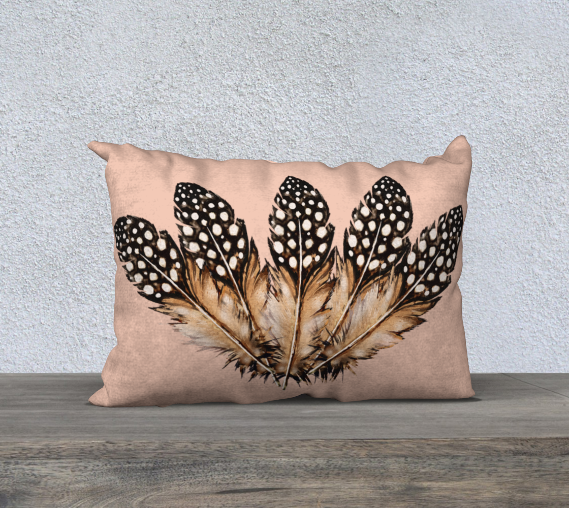 Five Spotted Feathers 20" x 14" Decorative Velveteen Pillow Cover