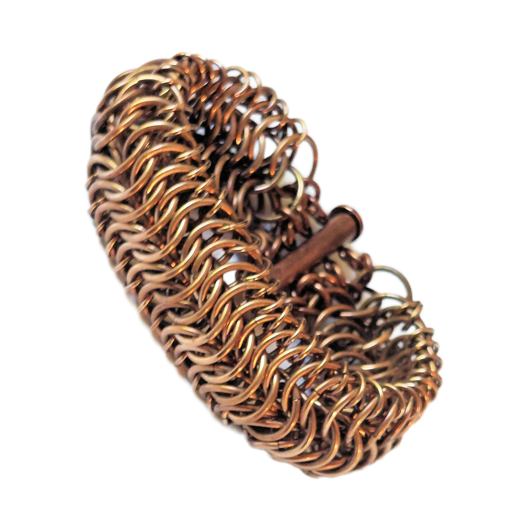 European 8-in-1 Bronze Chain Maille Bracelet OOAK