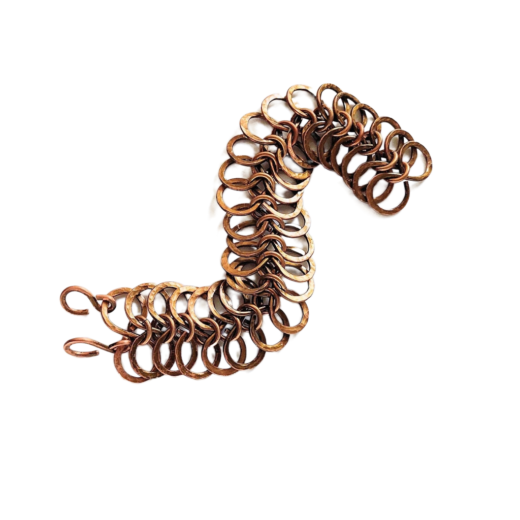 Vintage Bronze Faux 4-1 European Chain Maille Bracelet OOAK