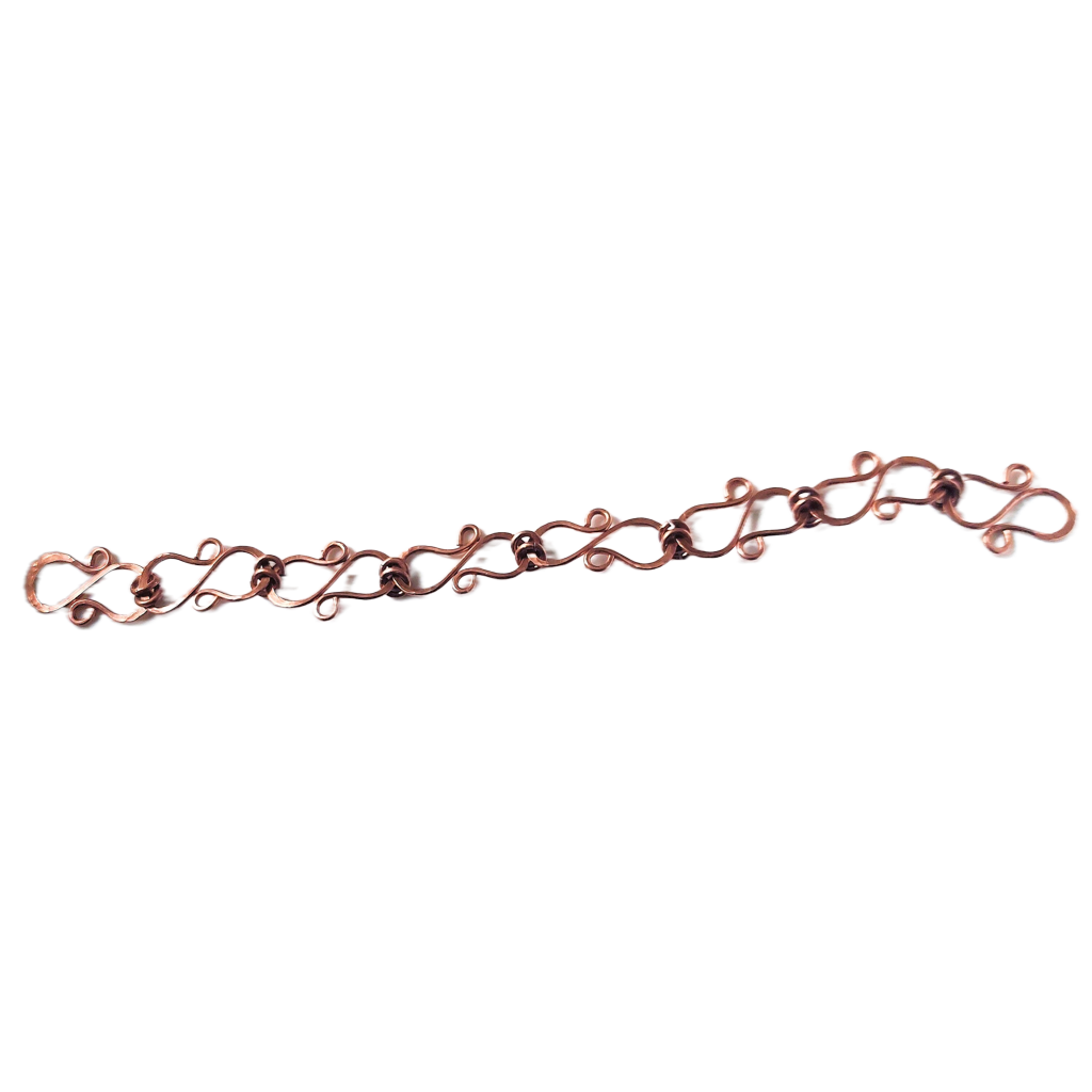 Hammered Copper S Link Bracelet OOAK