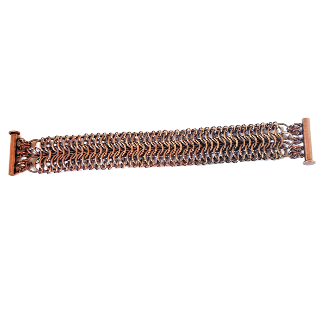 European 8-in-1 Bronze Chain Maille Bracelet OOAK
