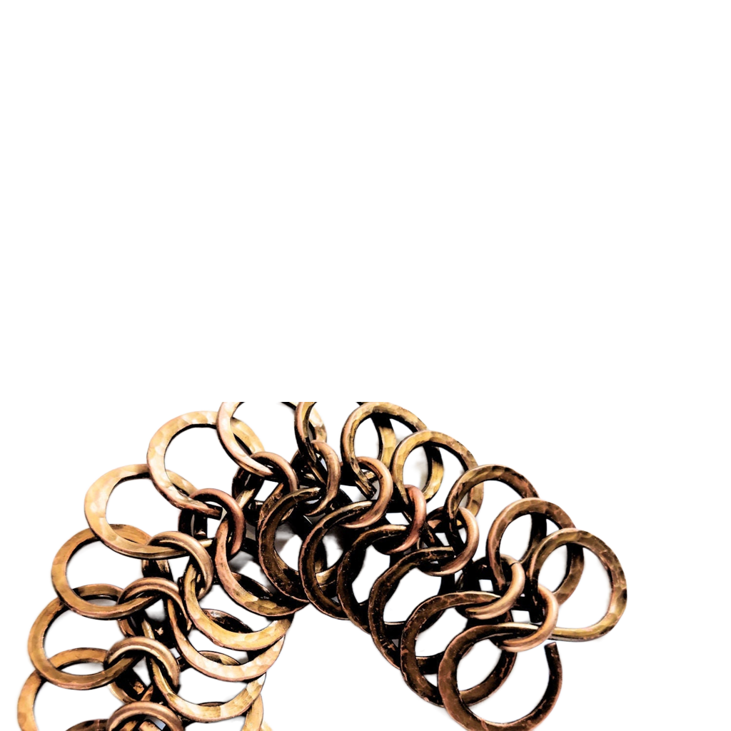 Vintage Bronze Faux 4-1 European Chain Maille Bracelet OOAK