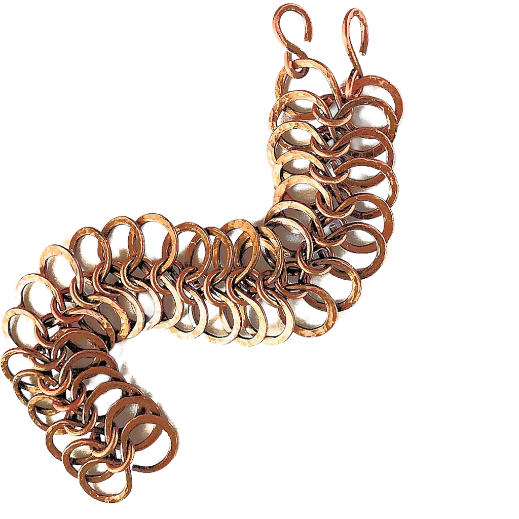 Vintage Bronze Faux 4-1 European Chain Maille Bracelet OOAK