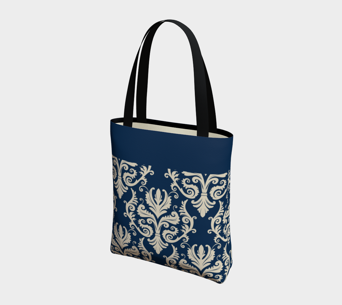 Navy Lily Chic Tote Bag