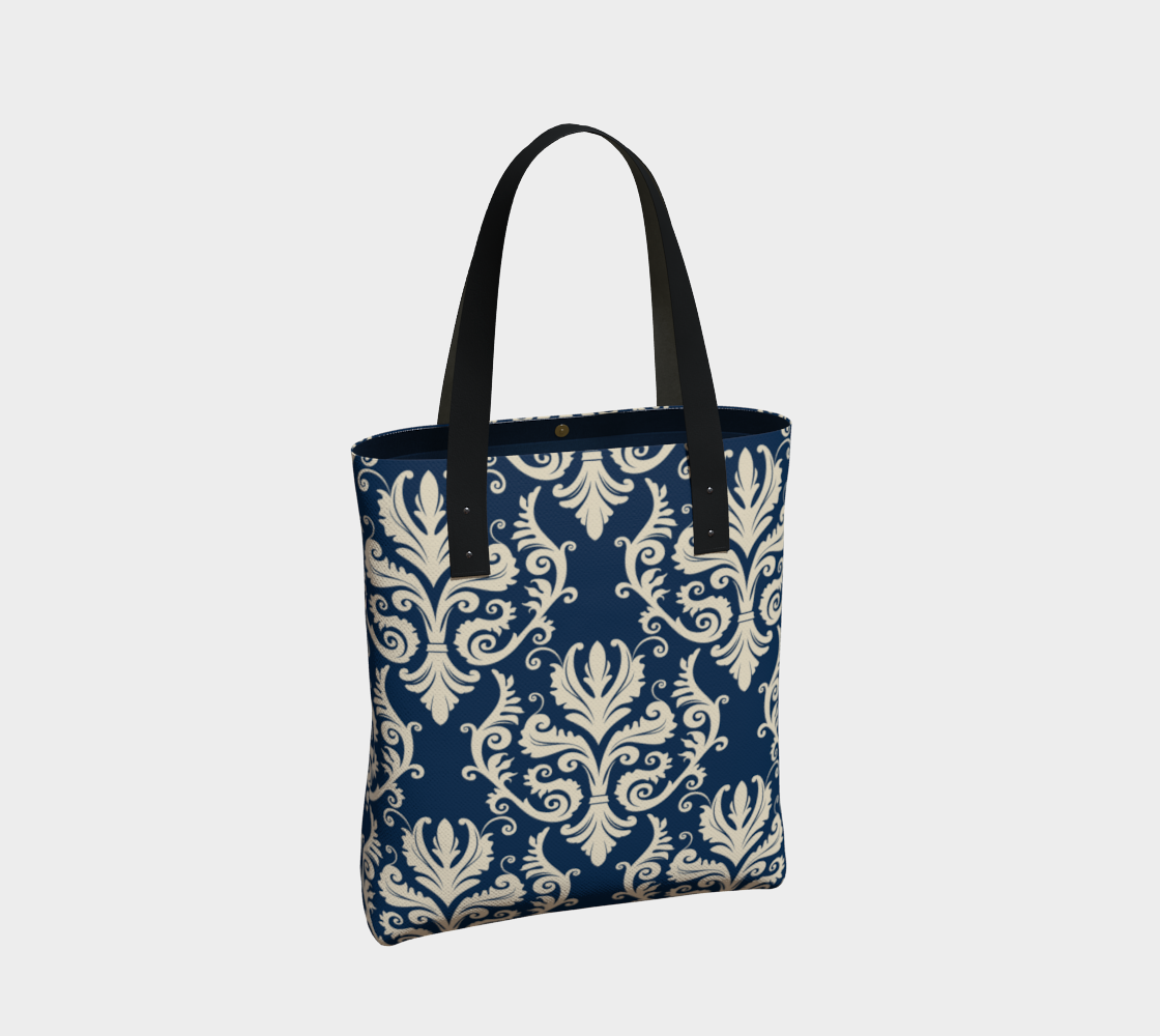 Navy Lily Chic Tote Bag