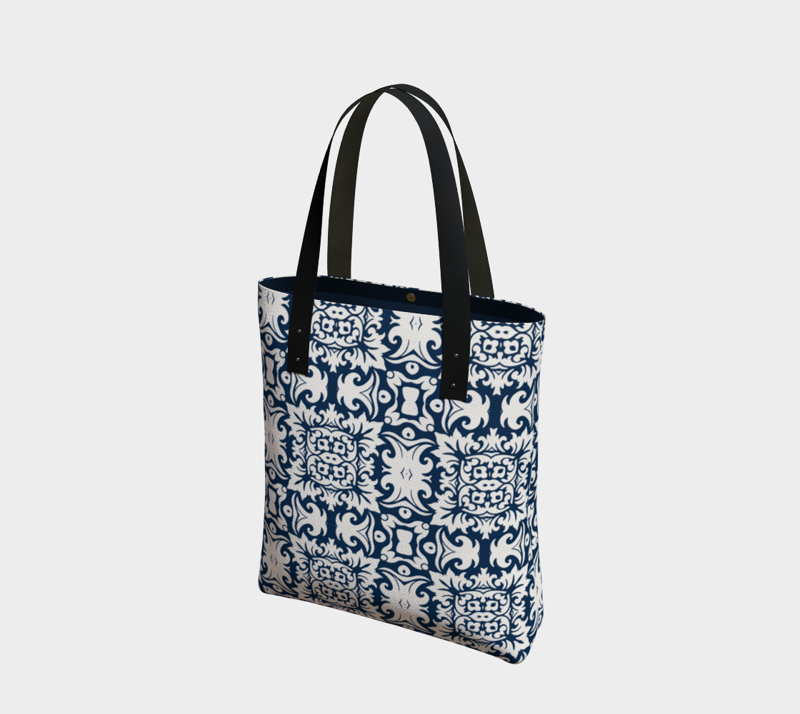 Navy Lily Chic Tote Bag