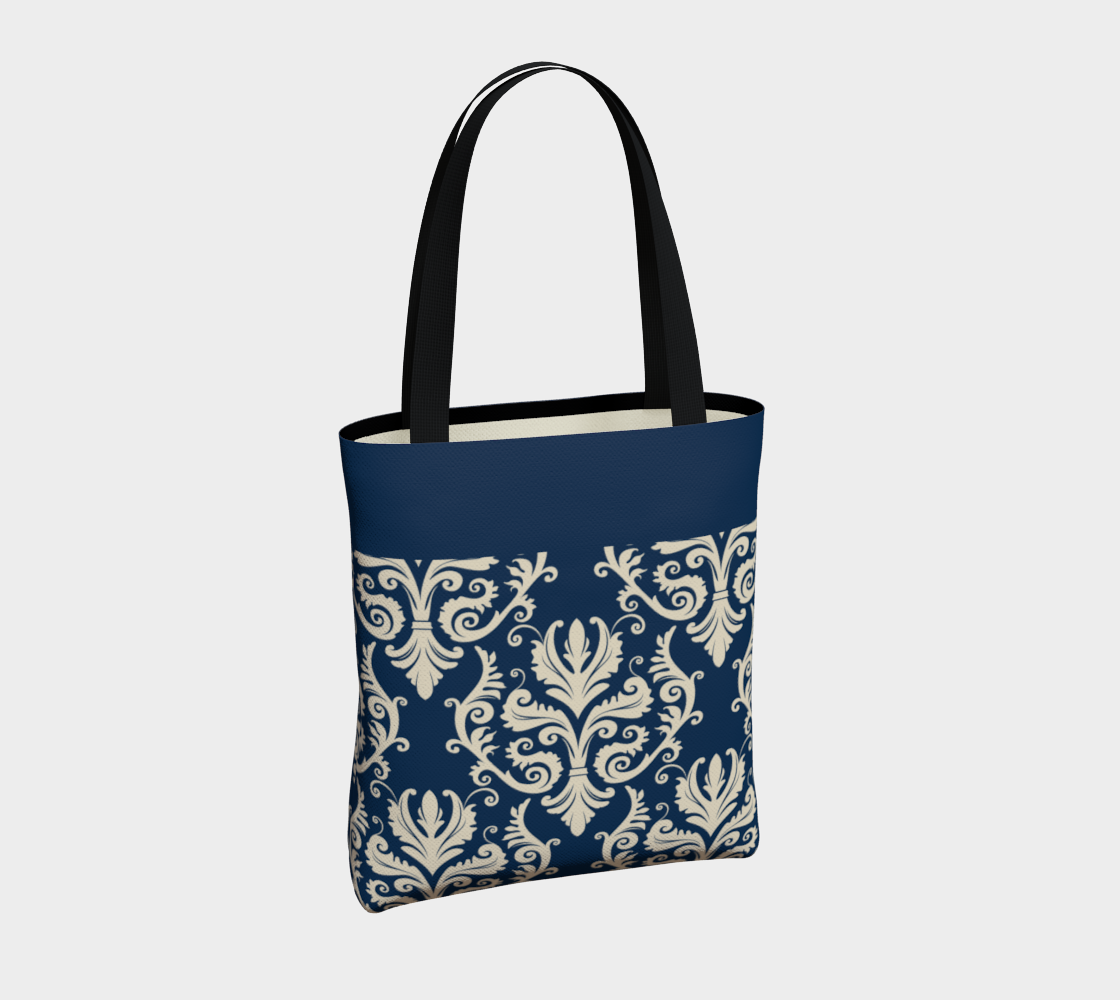 Navy Lily Chic Tote Bag