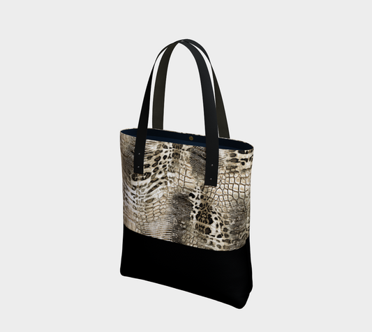 Black Savanna Chic Tote Bag