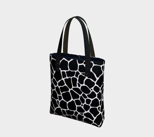 Go Wild Black & White Animal Print Tote Bag