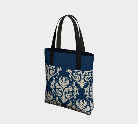 Navy Lily Chic Tote Bag