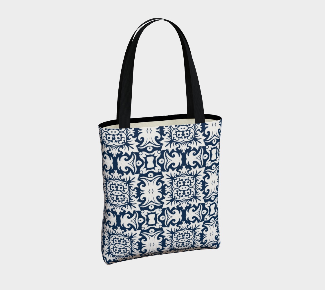 Navy Lily Chic Tote Bag