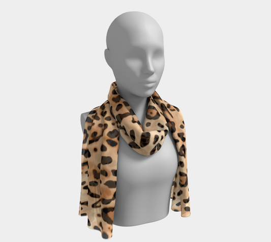 Tan Big Cats Long Scarf