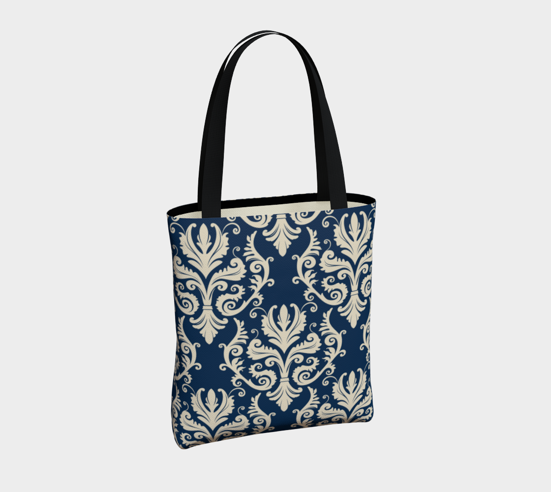 Navy Lily Chic Tote Bag