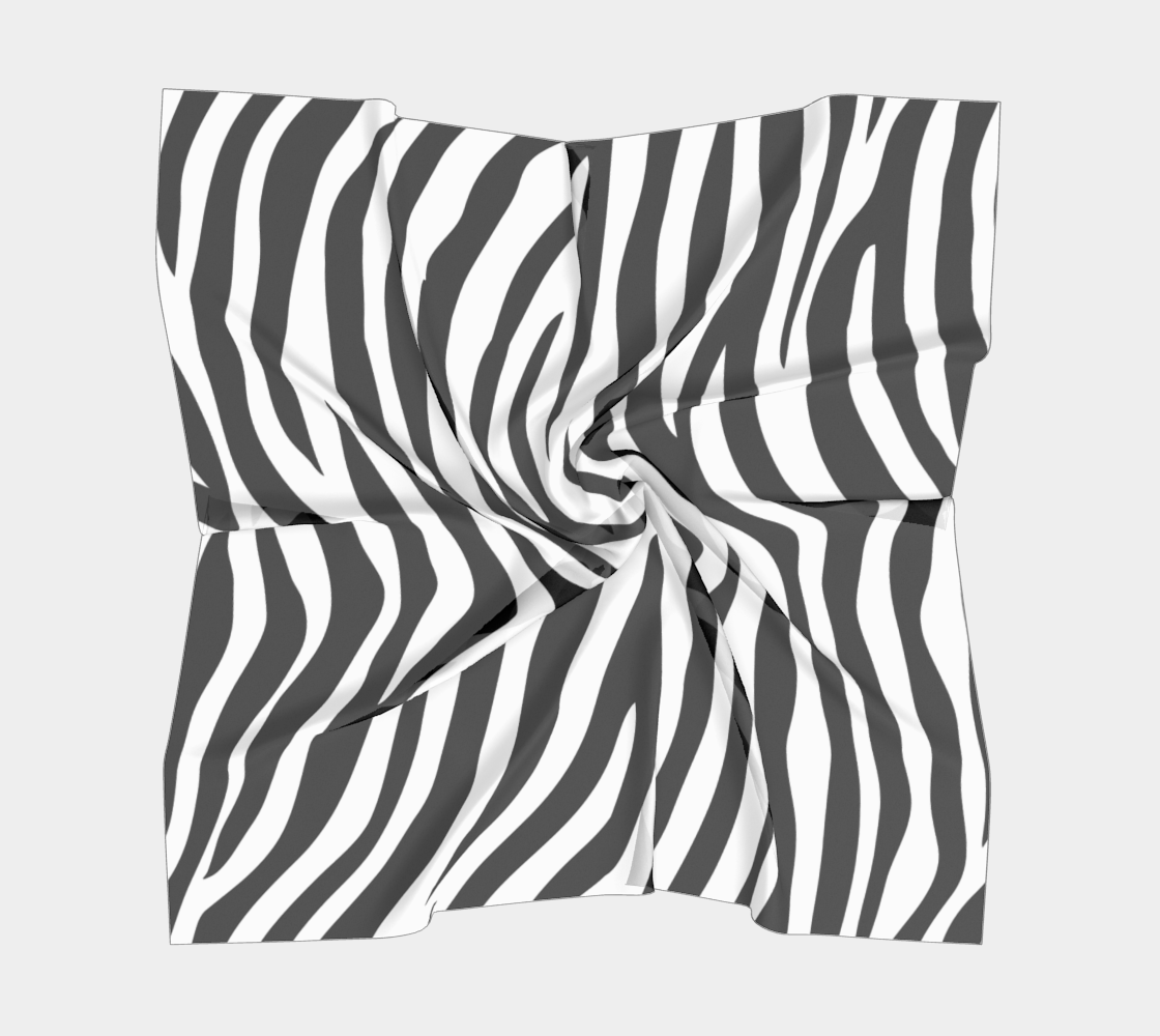 Black & White Zebra Print Faux Silk Scarf/Face Covering/Shawl