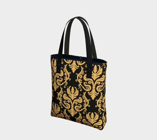 Gold & Black Lily Chic Tote Bag