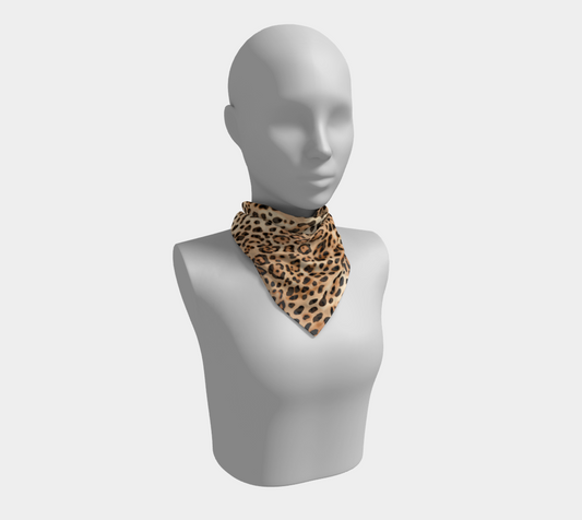 Tan Big Cats Square Scarf