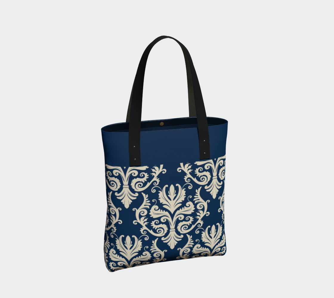 Navy Lily Chic Tote Bag