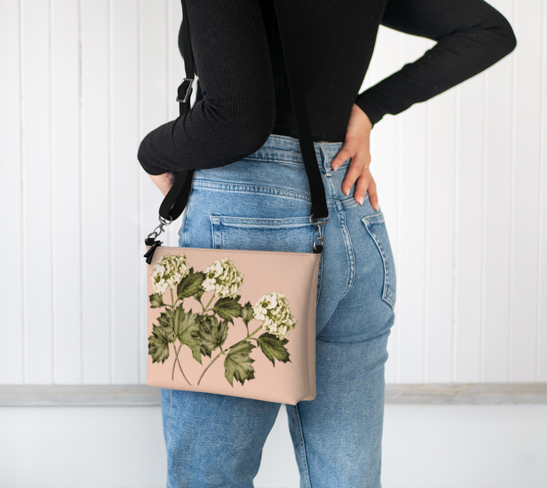 Three Mums on Antique Coral Vegan Leather Crossbody Purse