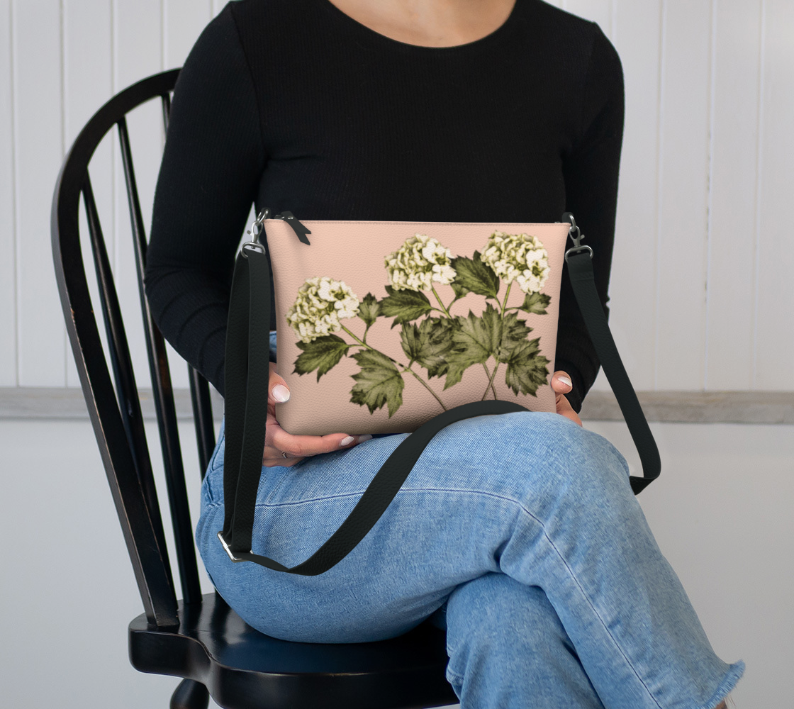 Three Mums on Antique Coral Vegan Leather Crossbody Purse