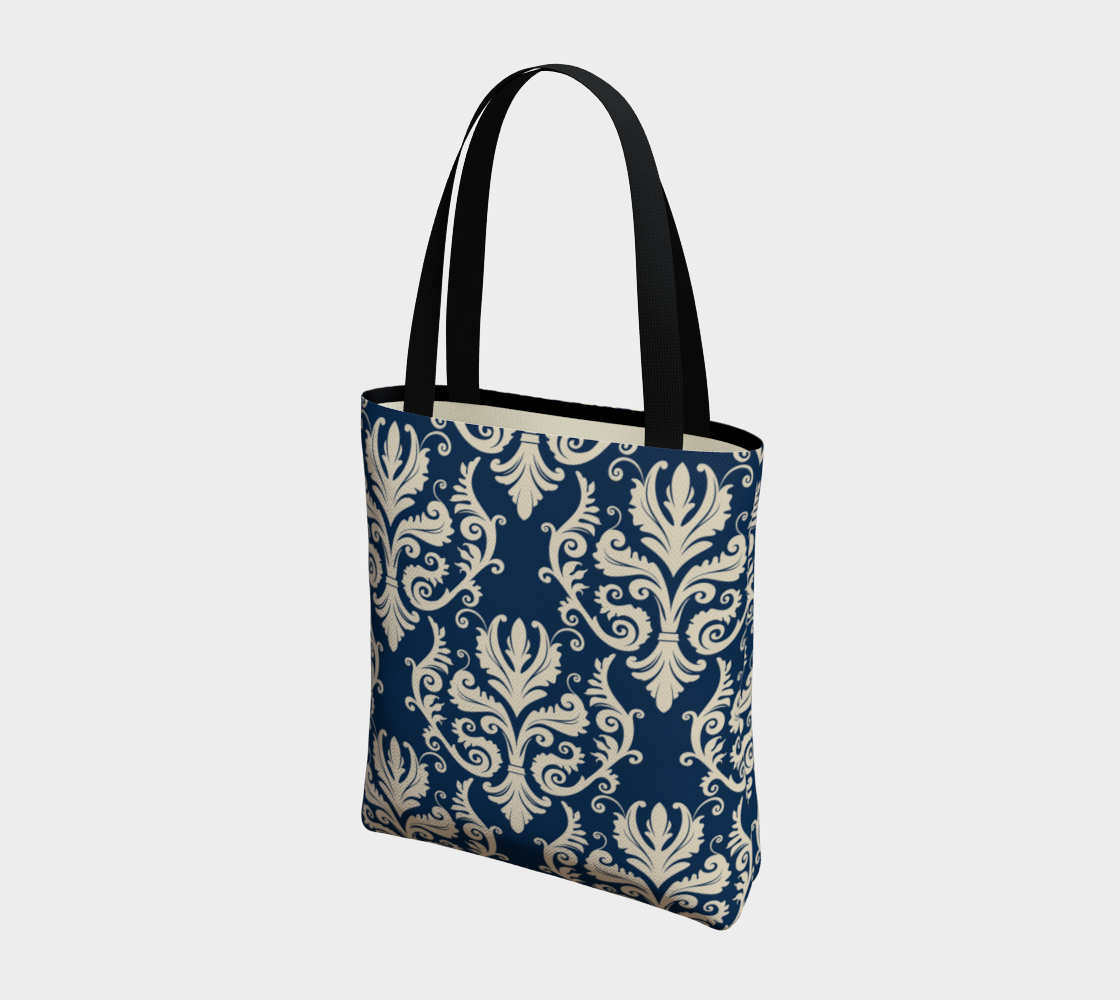 Navy Lily Chic Tote Bag