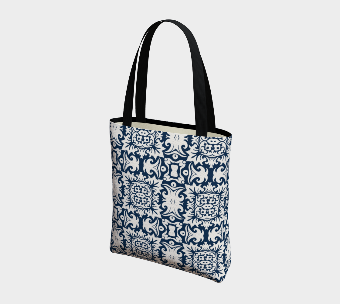 Navy Lily Chic Tote Bag