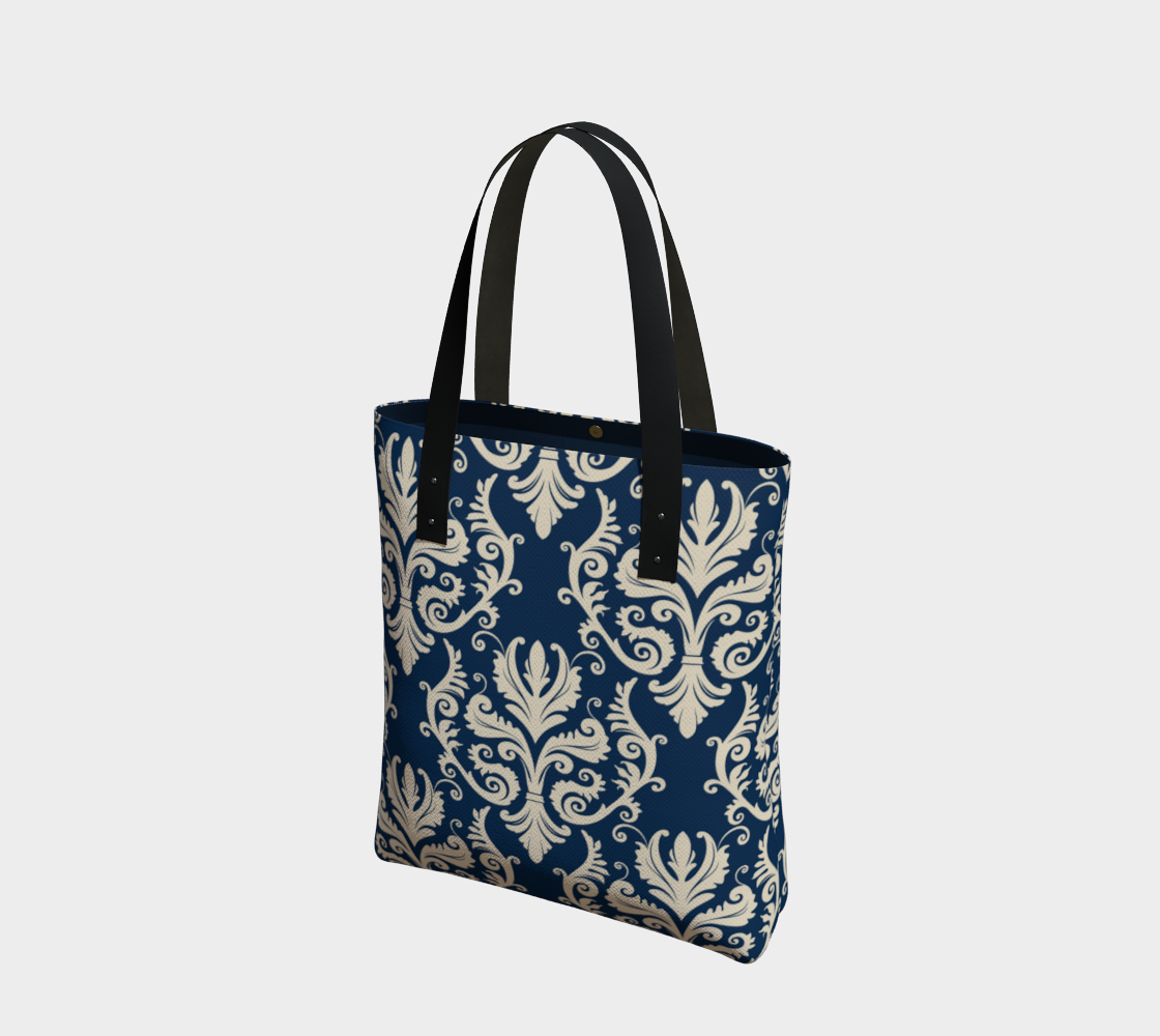 Navy Lily Chic Tote Bag