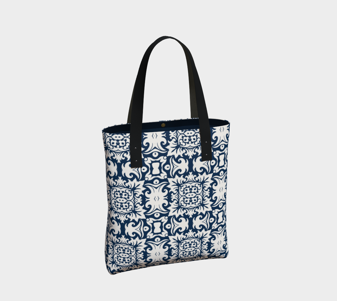 Navy Lily Chic Tote Bag