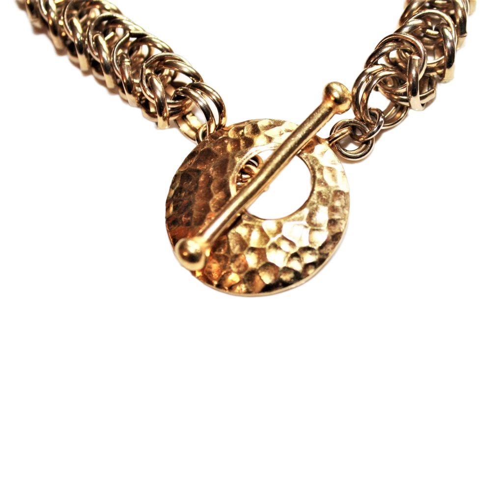 Gold-Plated Inca Puno Chain Maille Necklace O0AK