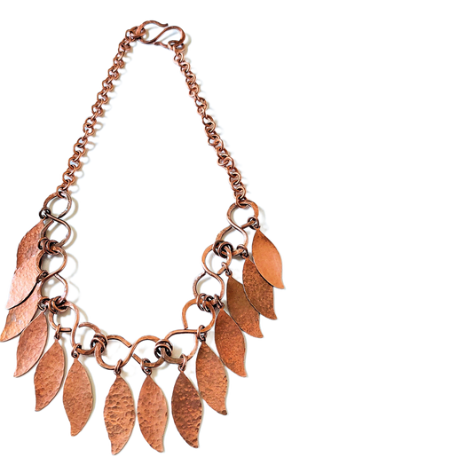 Copper Leaves Infinity Chain Necklace OOAK