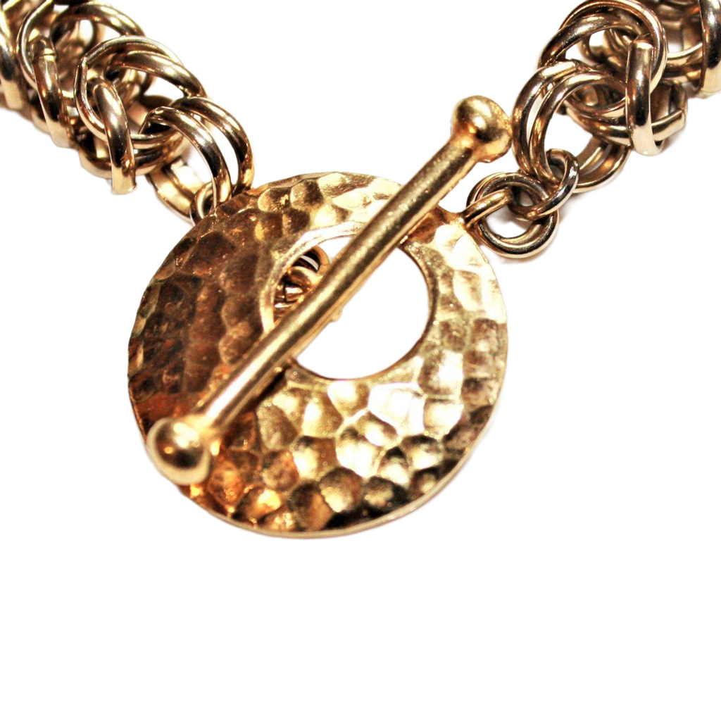 Gold-Plated Inca Puno Chain Maille Necklace O0AK