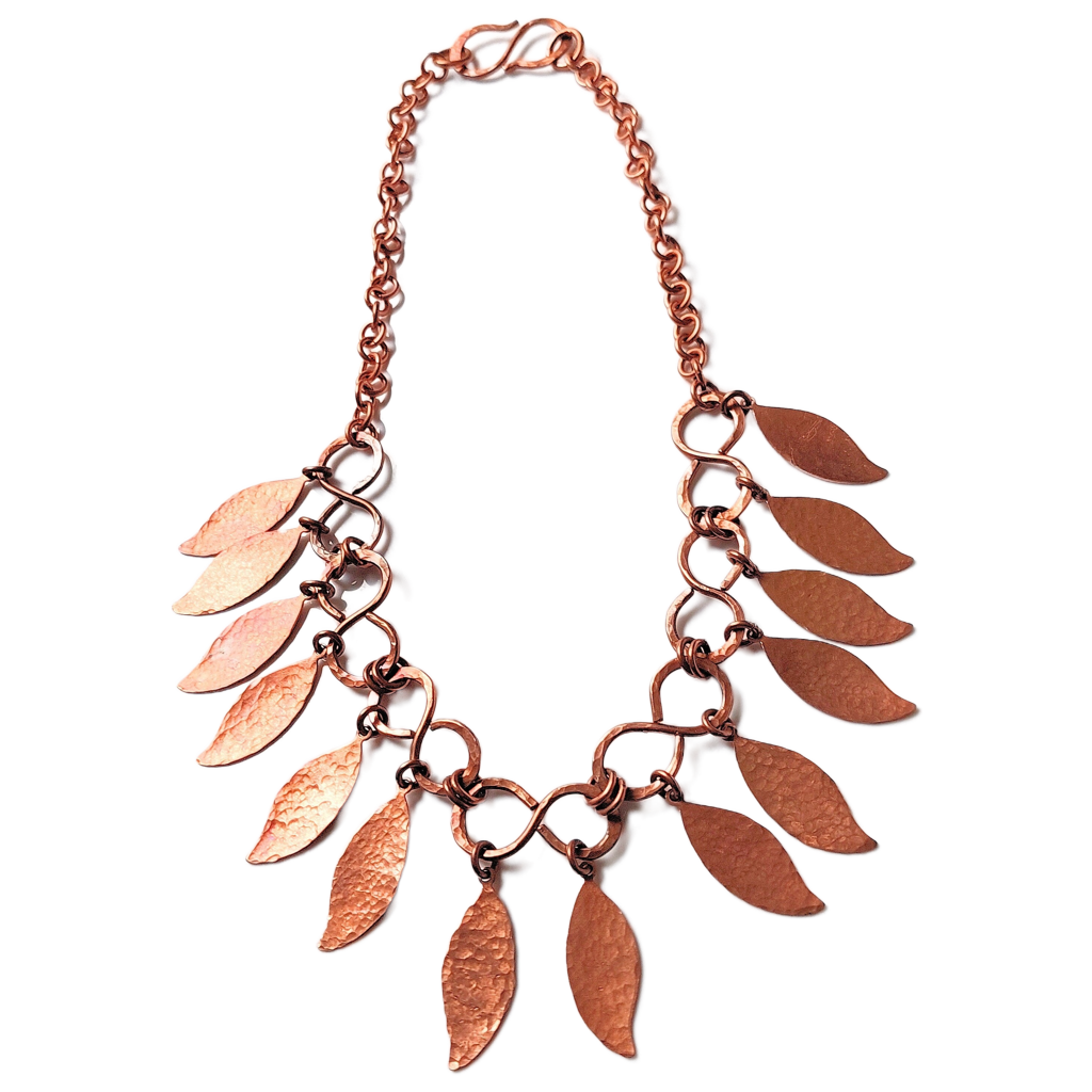 Copper Leaves Infinity Chain Necklace OOAK