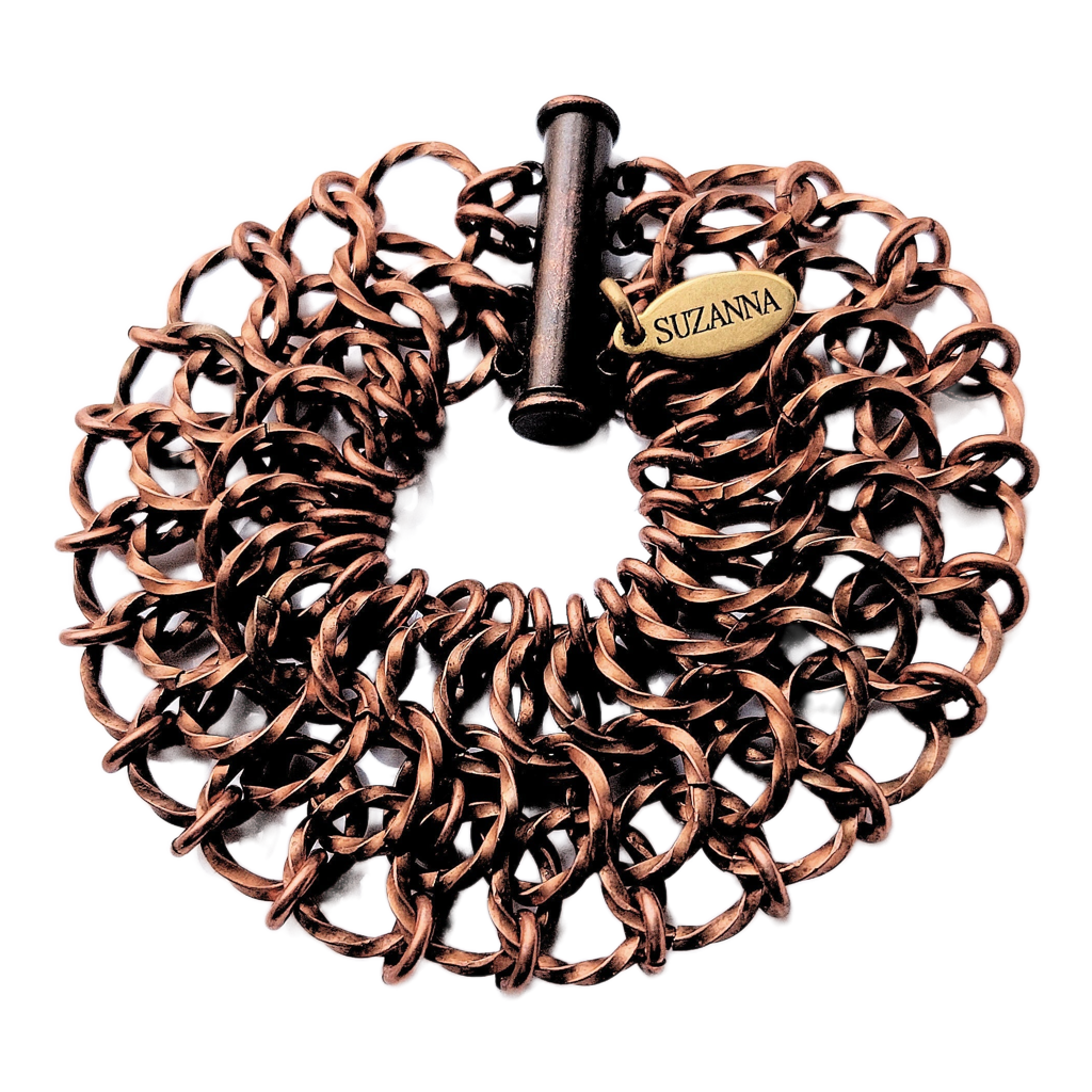 Twisted Copper European 4-in-1 Chain Maille Bracelet