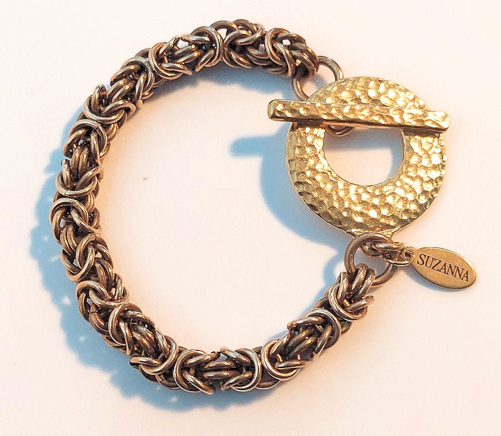 Brass Byzantine Chain Maille Bracelet