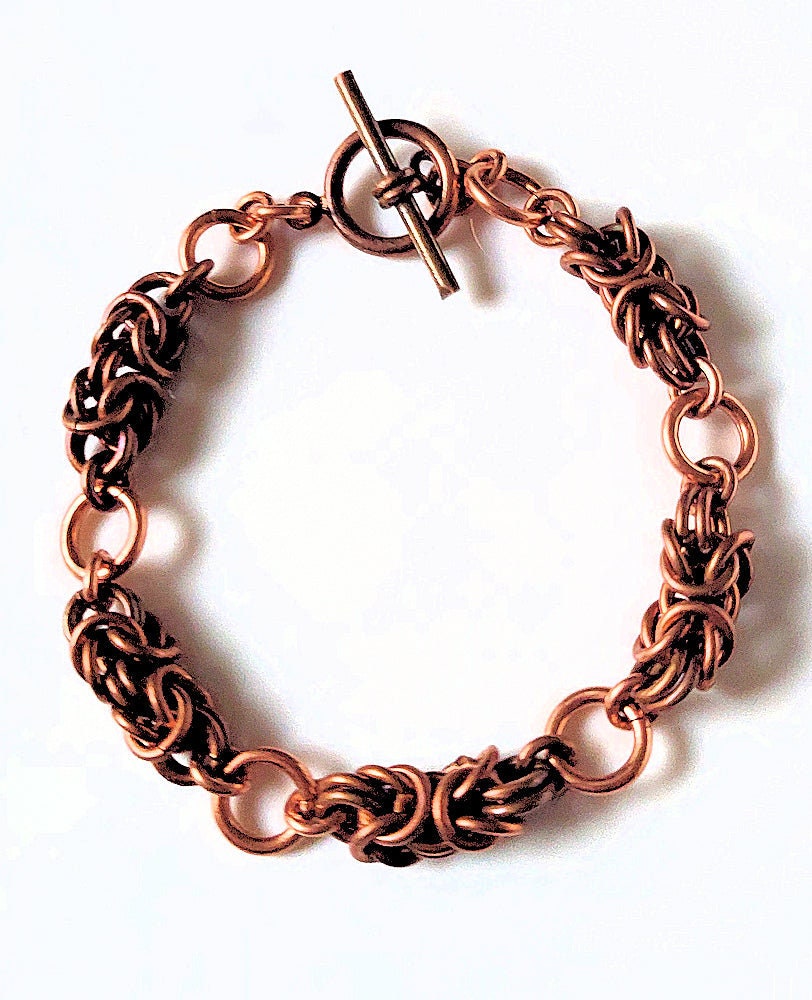 Copper Byzantine Chain Maille Bracelet