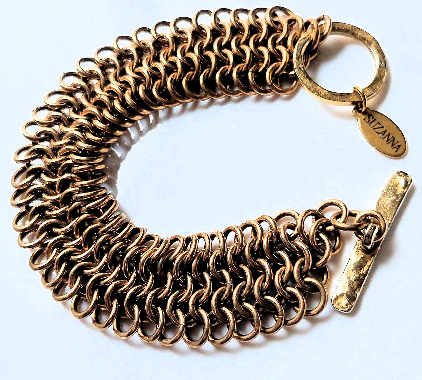 Brass European 4 in 1 Chain Maille Cuff Bracelet