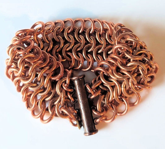 Bronze and Copper European 4-in-1 Chain Maille Bracelet