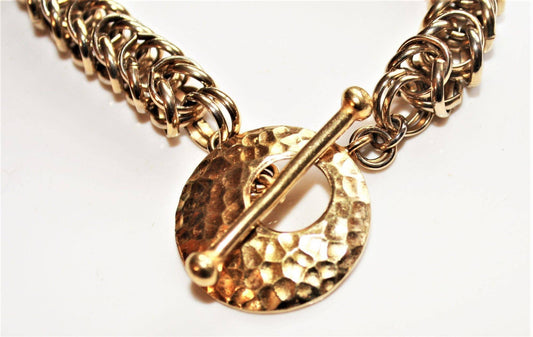 Gold-Plated Inca Puno Chain Maille Necklace O0AK