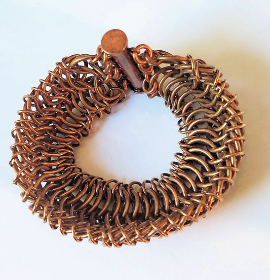 European 8-in-1 Bronze Chain Maille Bracelet OOAK