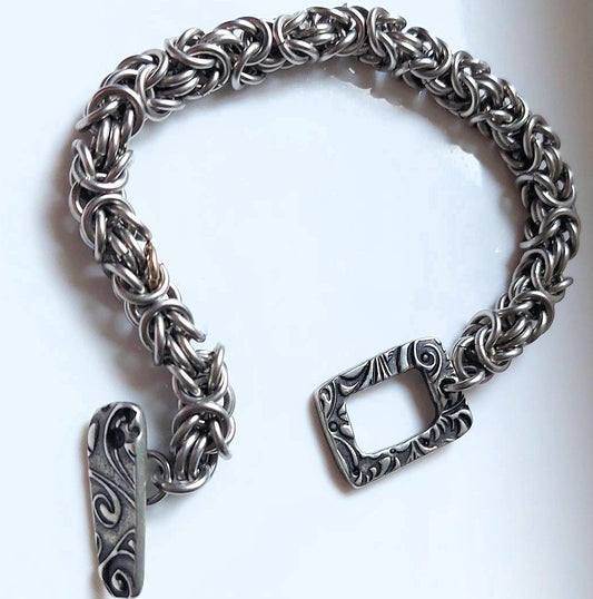 Stainless Steel Byzantine Chain Maille Bracelet